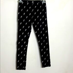 Crazy 8 Lightening bolt silver glitter legging girls large